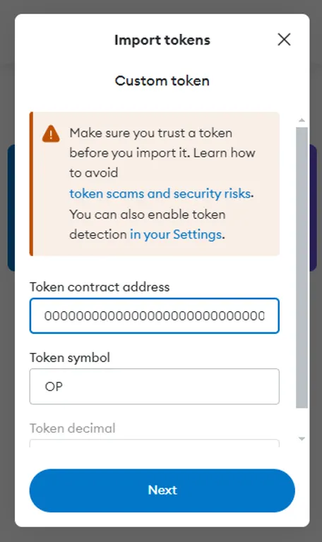 importing tokens to metamask