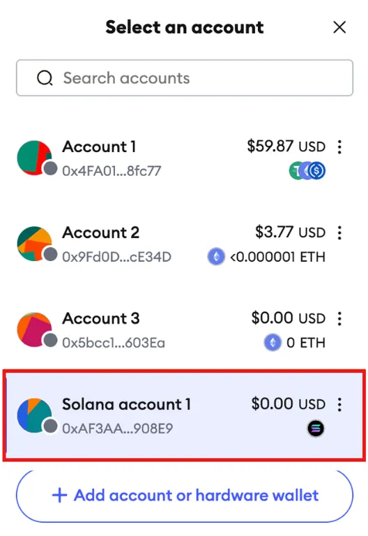 Adding Solana to MetaMask step 5