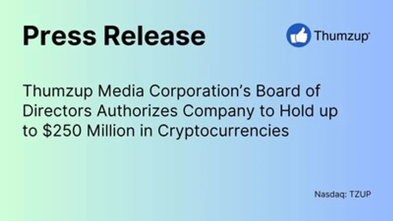 Thumzup press release