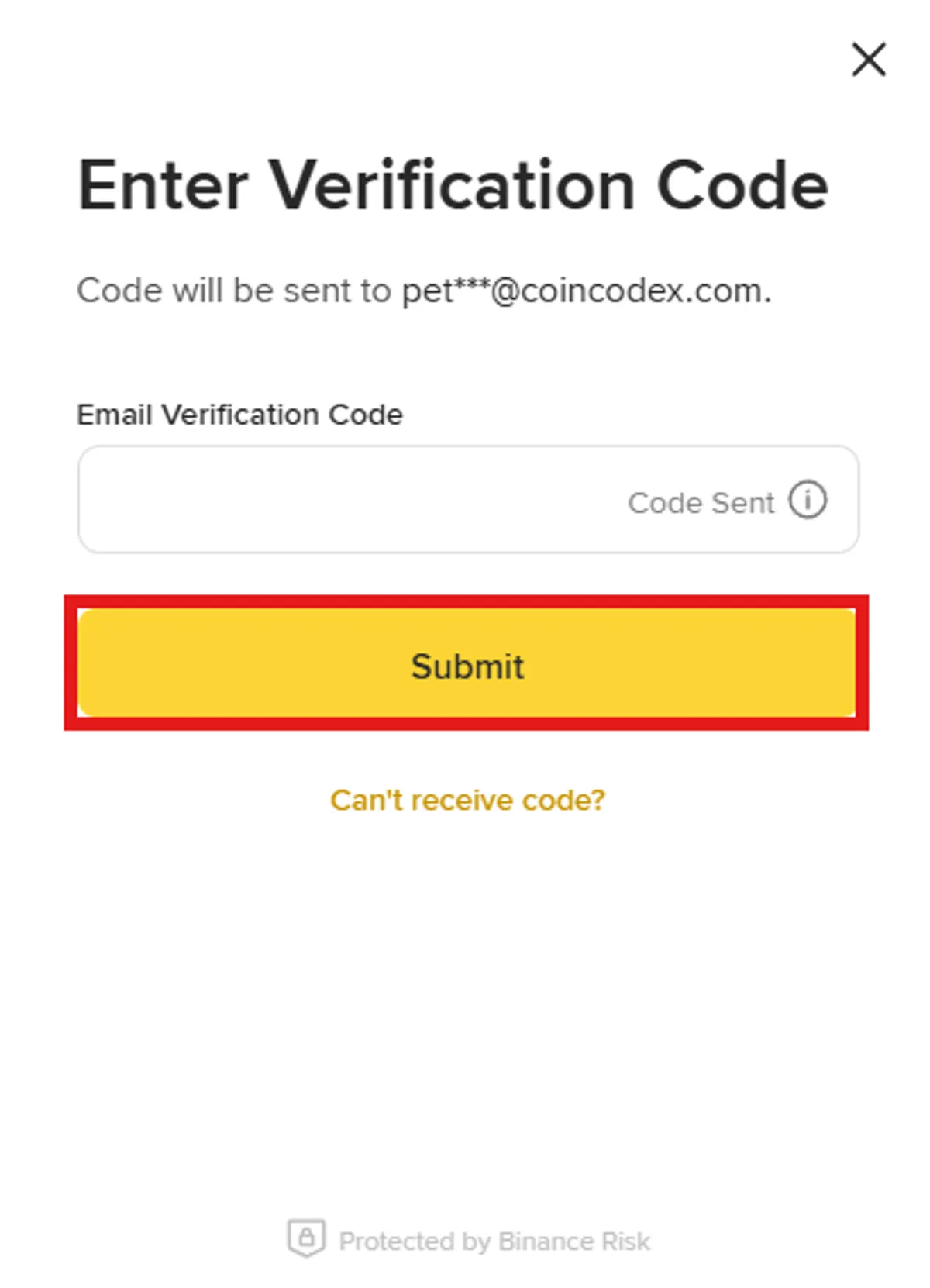 Binance verification code