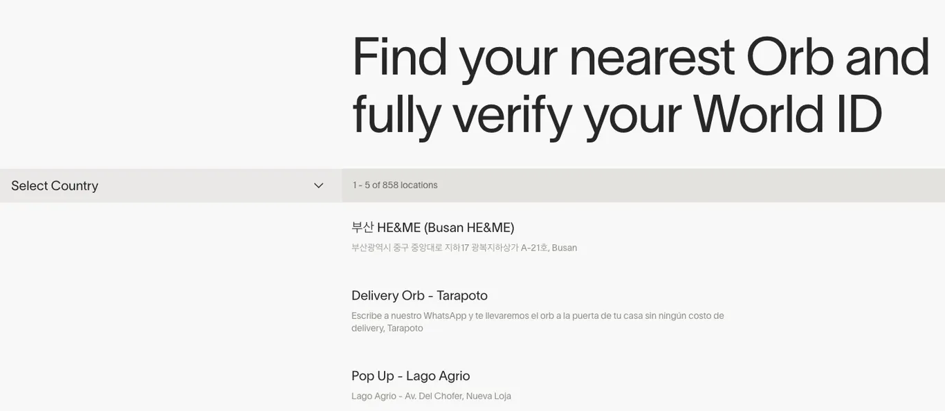 World operates 858 Orb sites across the globe