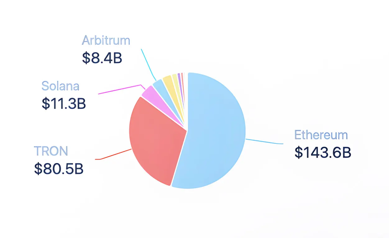 55% of stablecoins use Ethereum