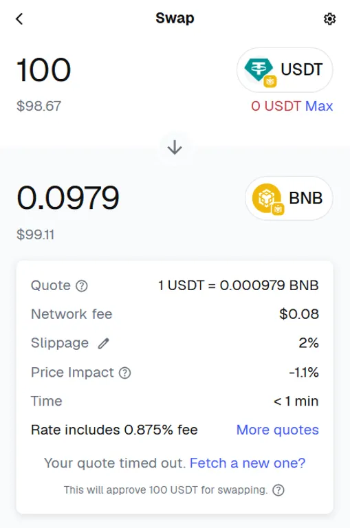 MetaMask BEP20 swap