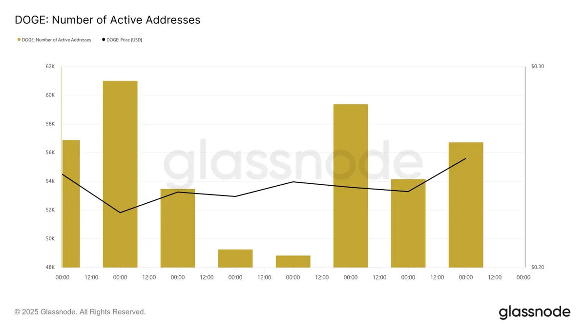 DOGE Number of Active Addresses