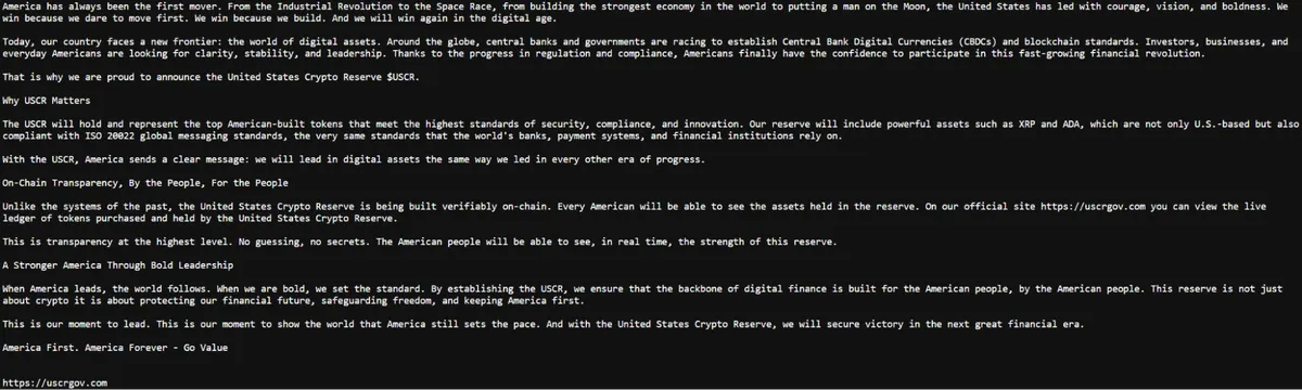 USCR "Whitepaper"