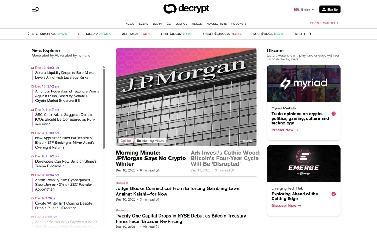 decrypt homepage