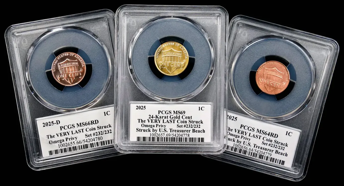 Last minted US pennies