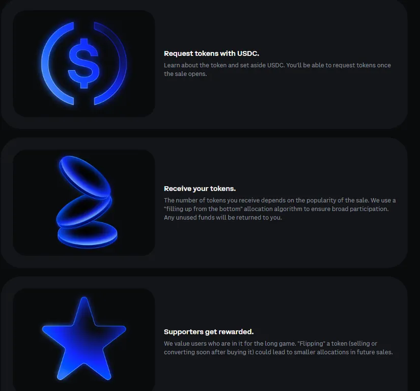 Coinbase token sales USDC