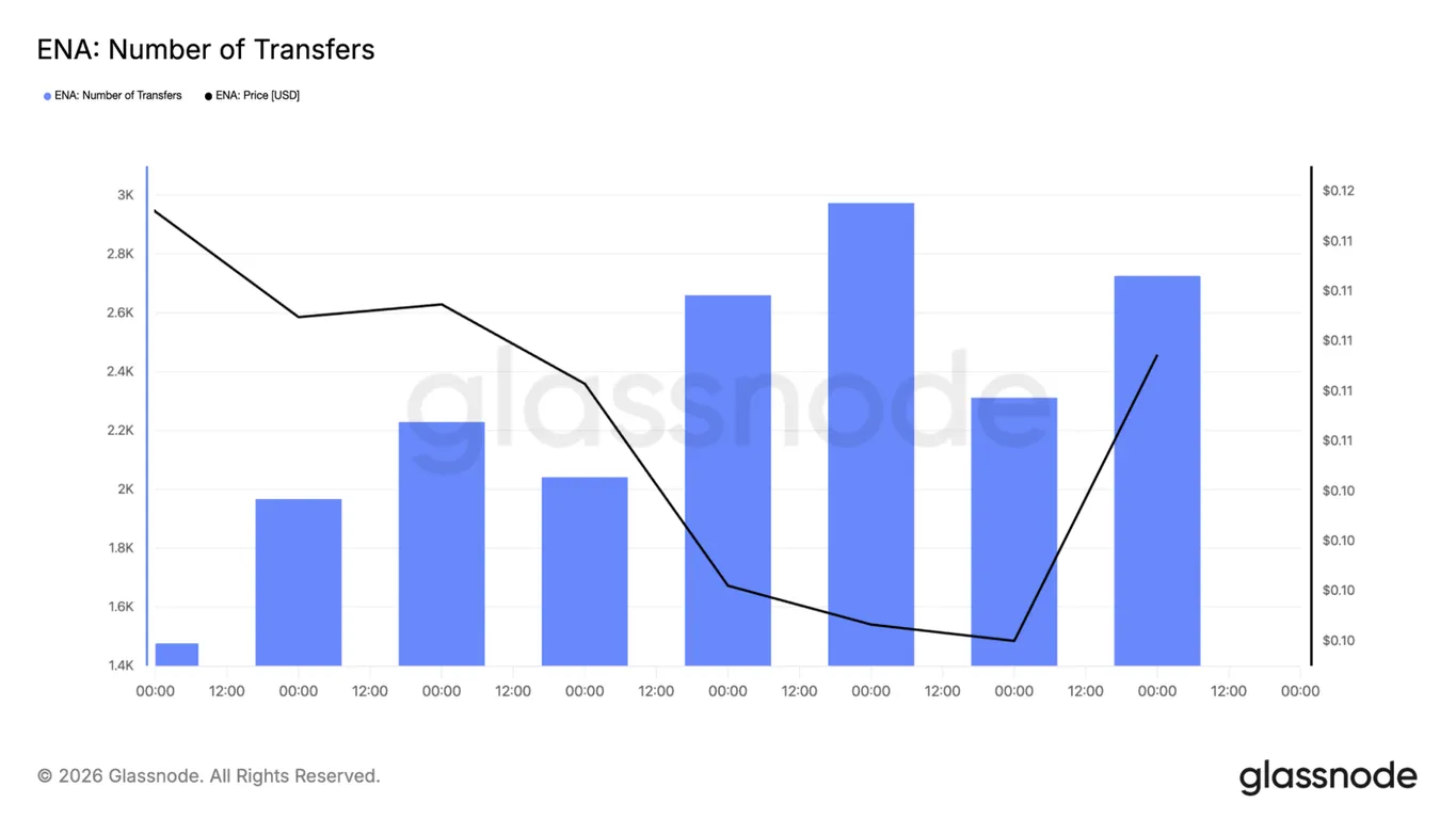 ENA token transaction count