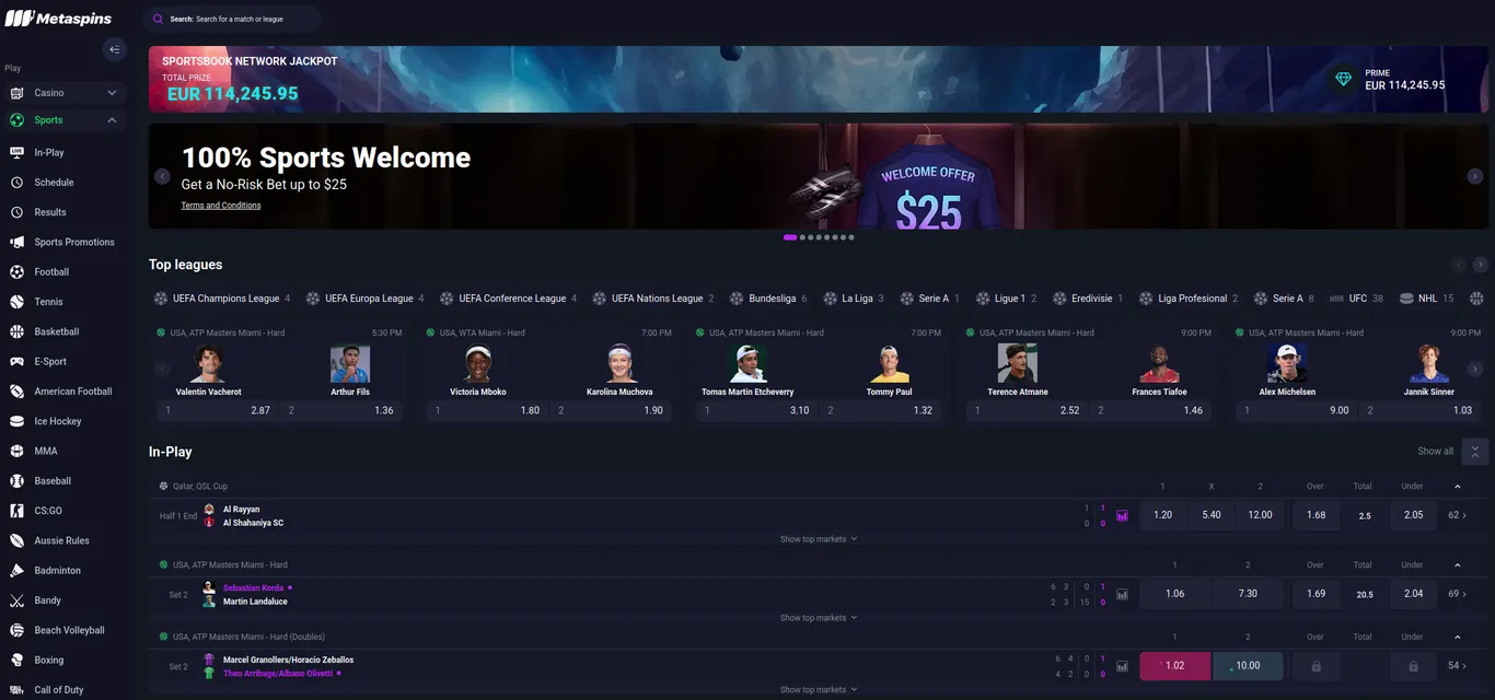 Metaspins sports betting