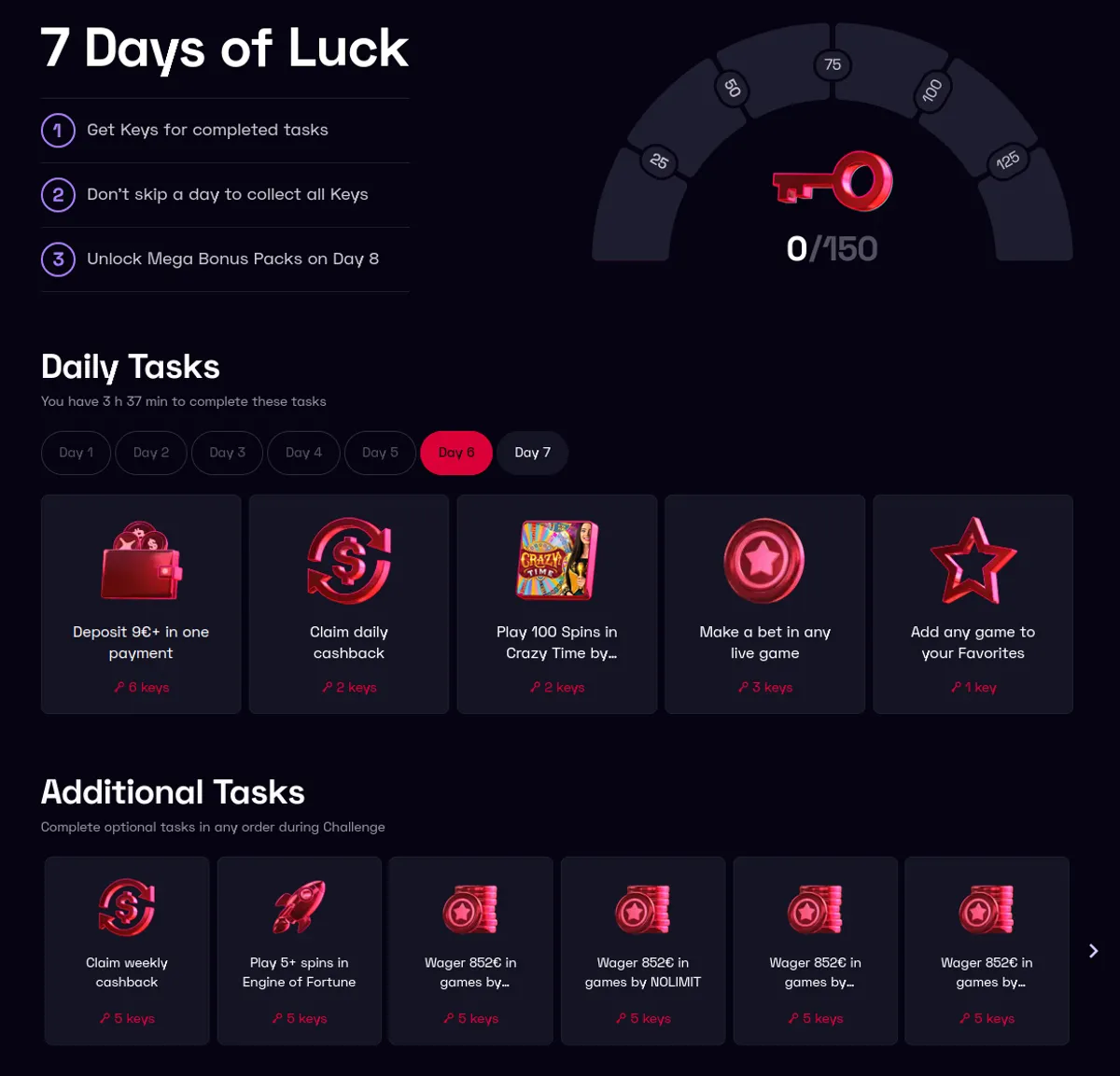 Ybets 7 days of luck