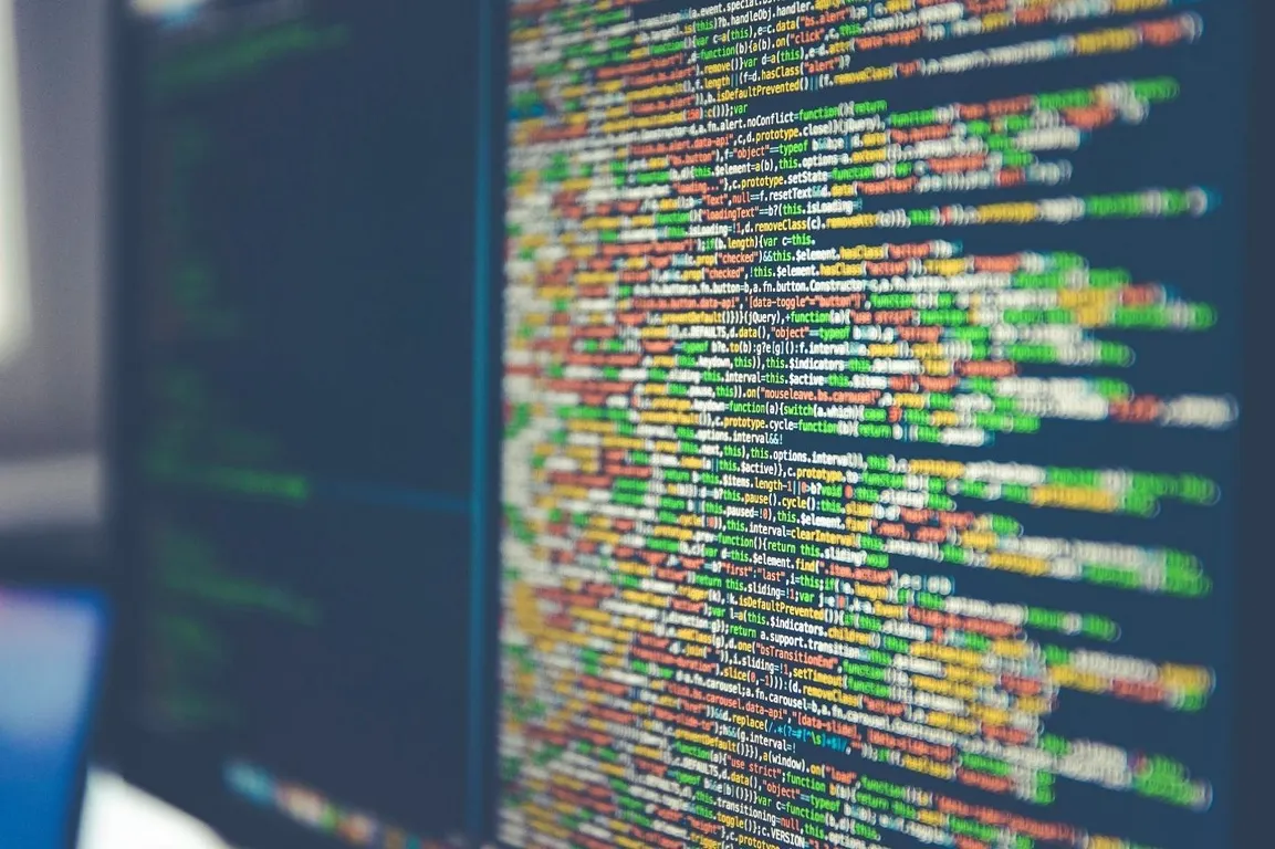 Colorful web code on a computer screen