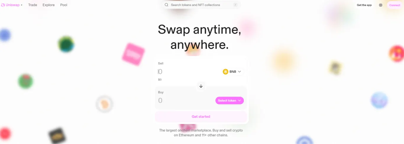 Uniswap website