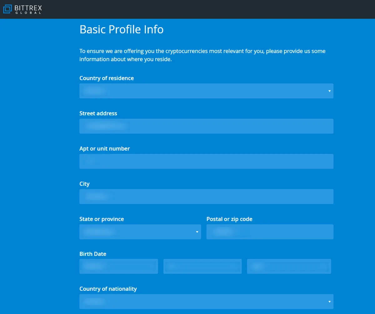 Bittrex KYC verification