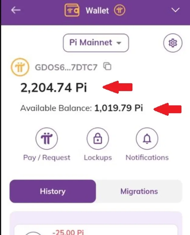 Pi Wallet Available Balance