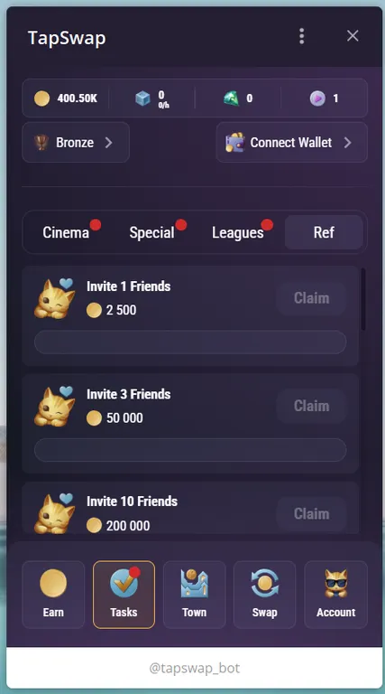 TapSwap referral rewards