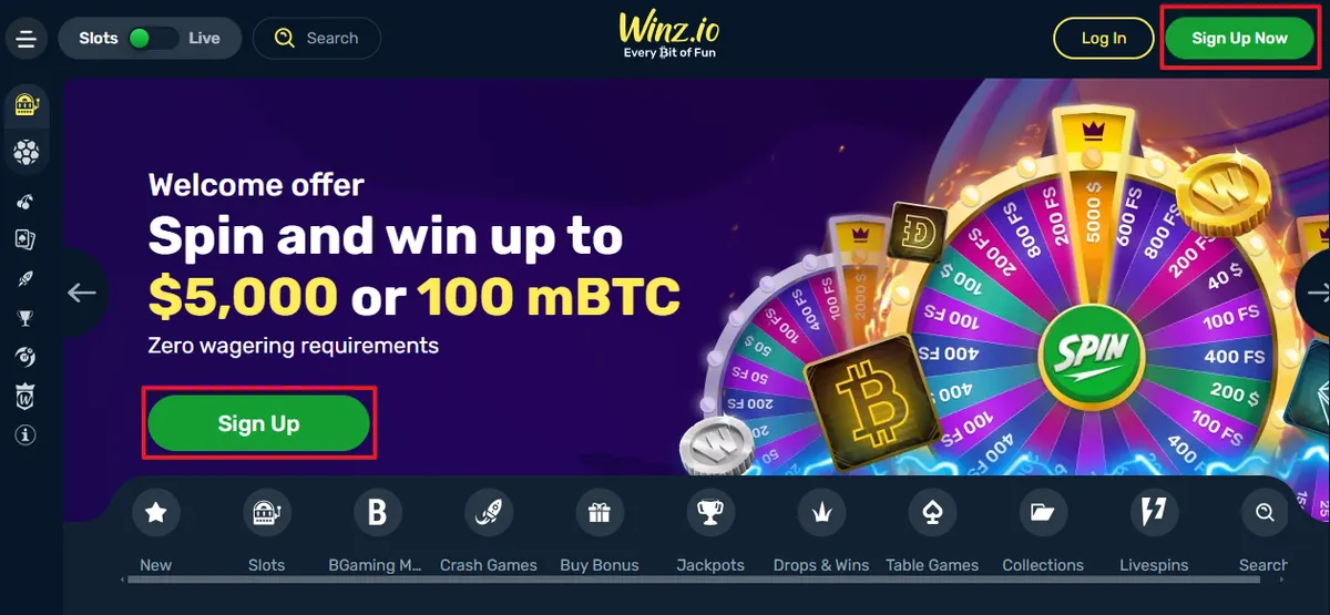 winz homepage