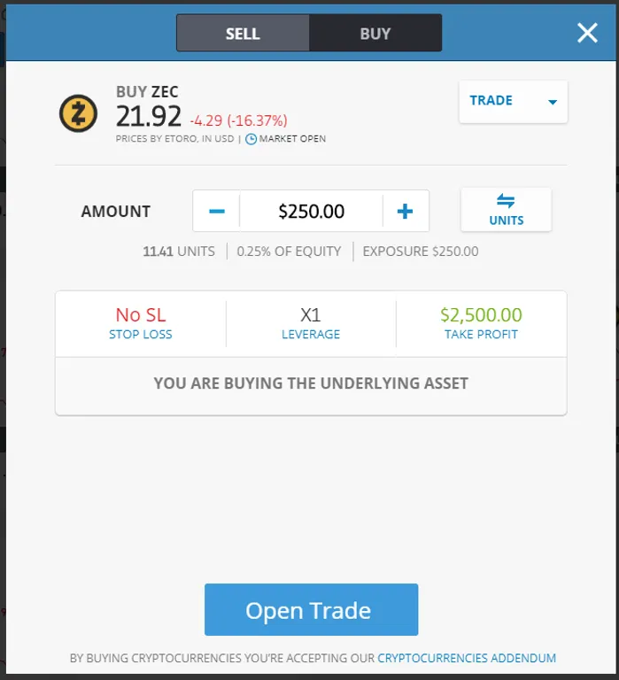 Zcash Open Trade
