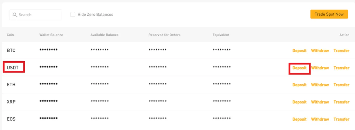 Bybit USDT deposit address