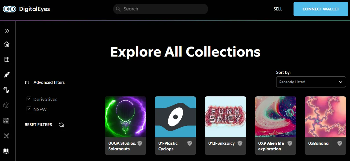 best Solana NFT marketplace - DigitalEyes