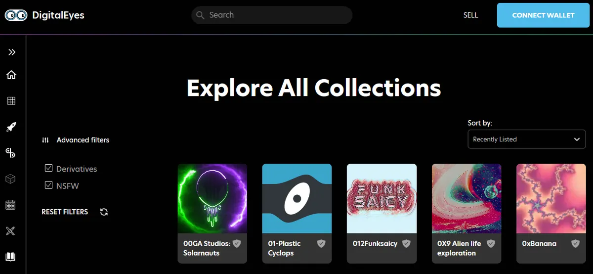 best Solana NFT marketplace - DigitalEyes