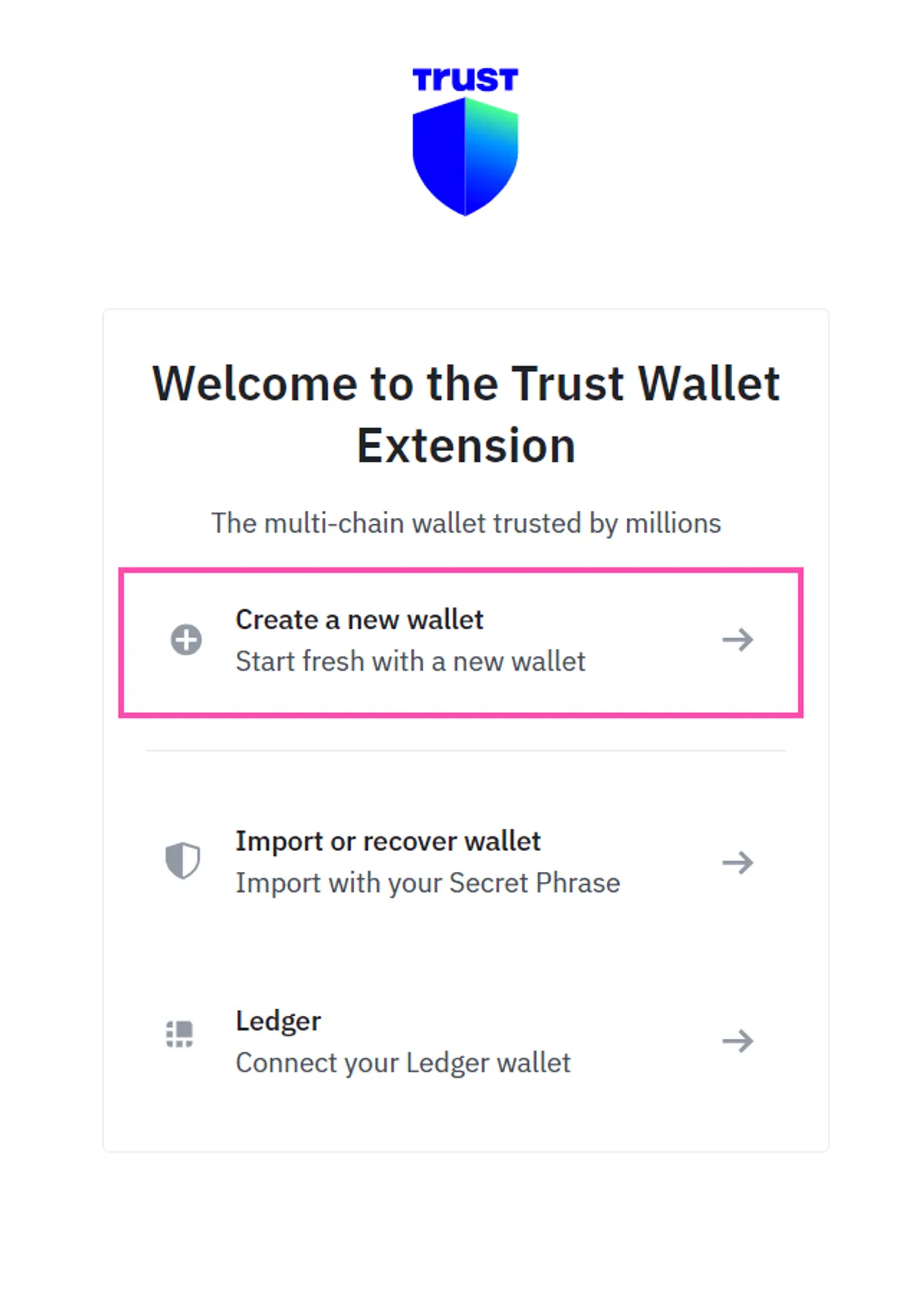 Crypto wallet setup
