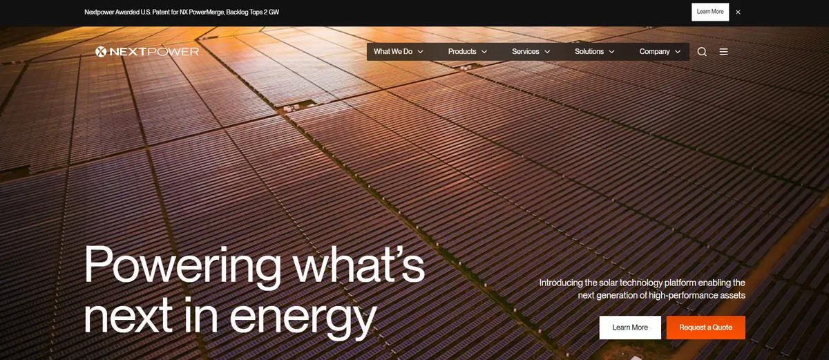 Nextpower website homepage