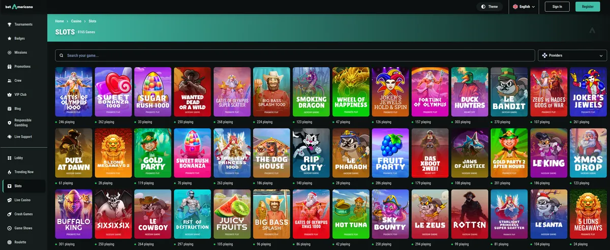 BetAmericano slots