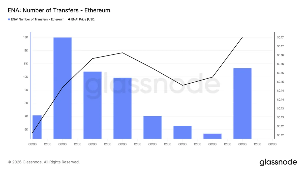 Ethena transfer count chart