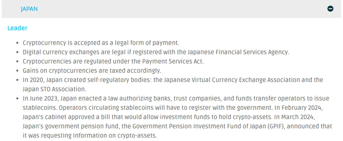 Japan crypto regulation overview