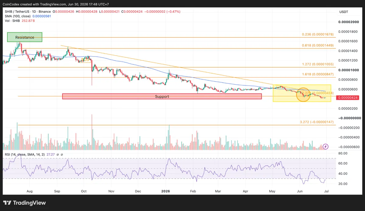 Shiba Inu daily price chart