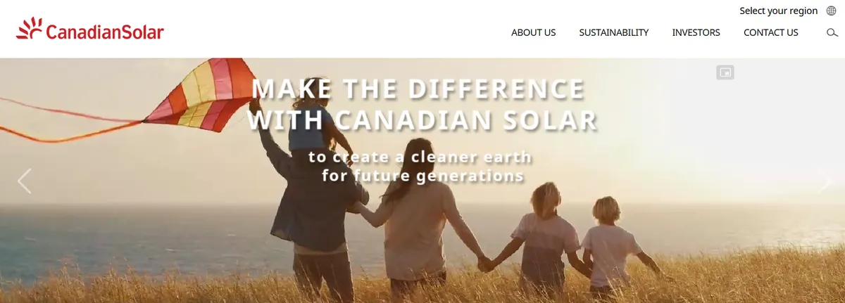 Canadian Solar website homepage