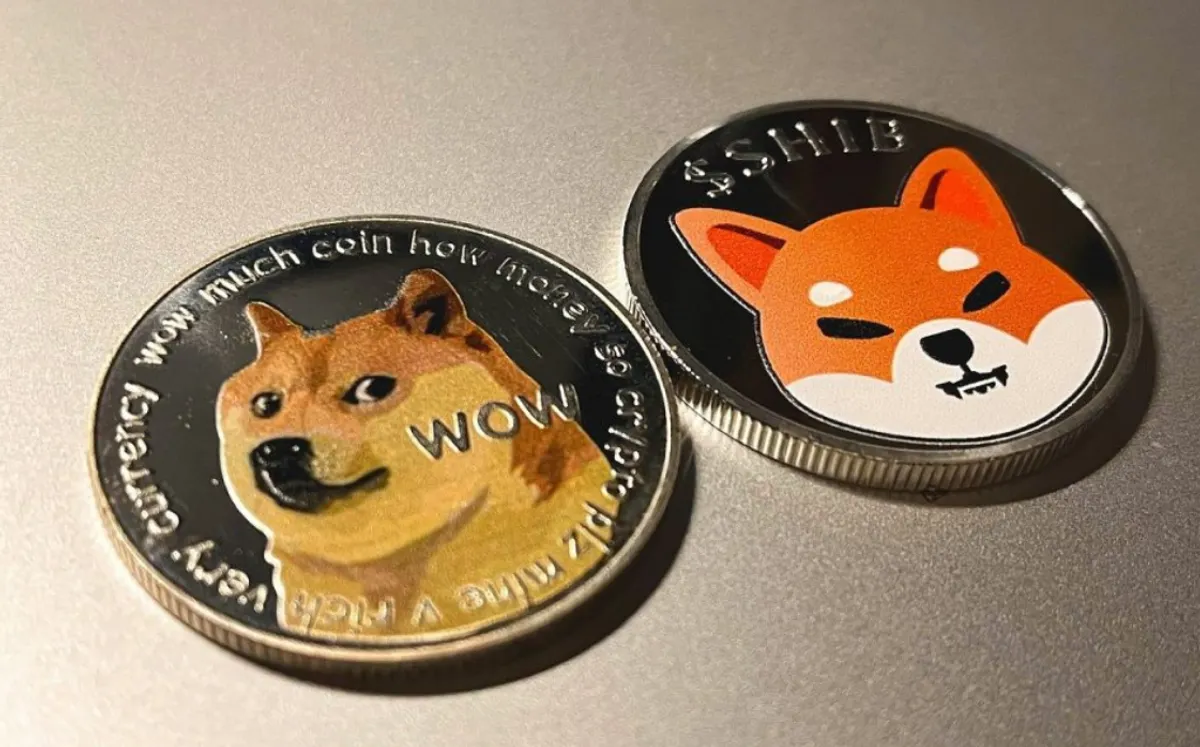 Dogecoin and Shiba Inu physical coins