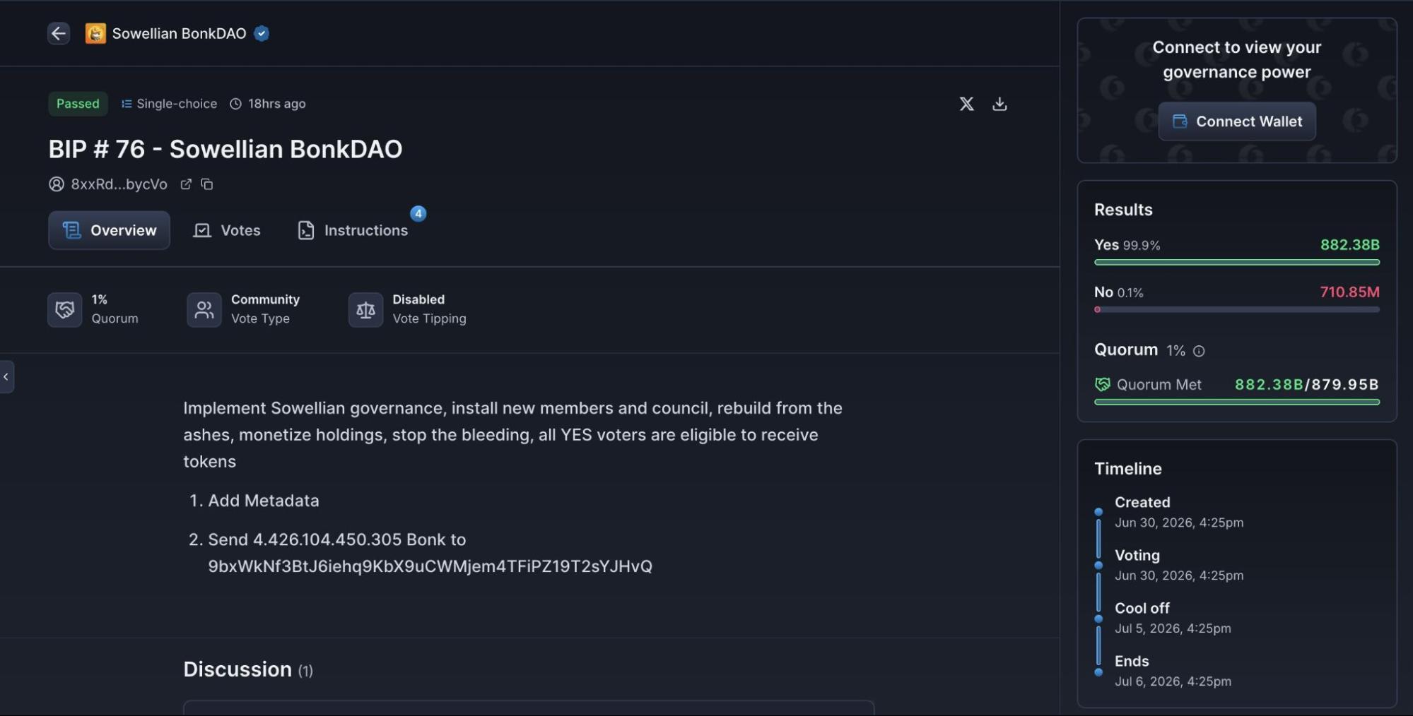 BonkDAO malicious proposal