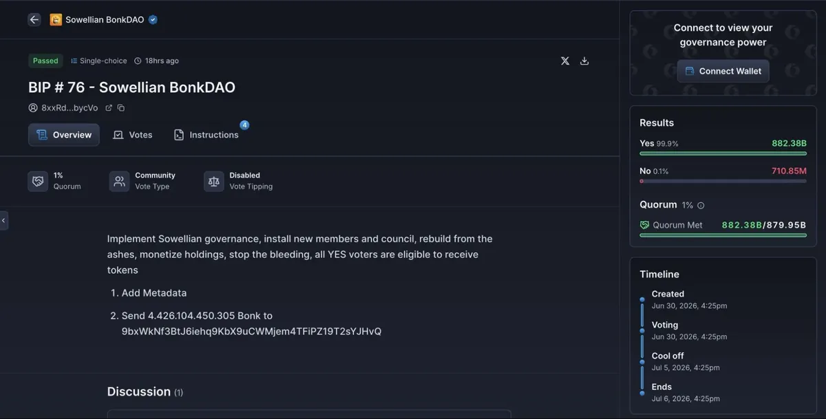 BonkDAO malicious proposal