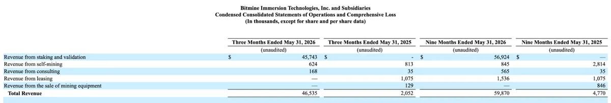 Bitmine Q2 2026 financials