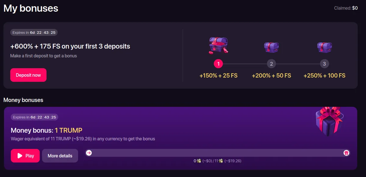 CHEXX welcome bonus