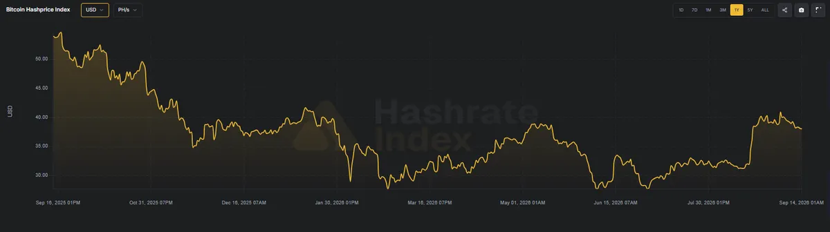 Bitcoin hashprice chart