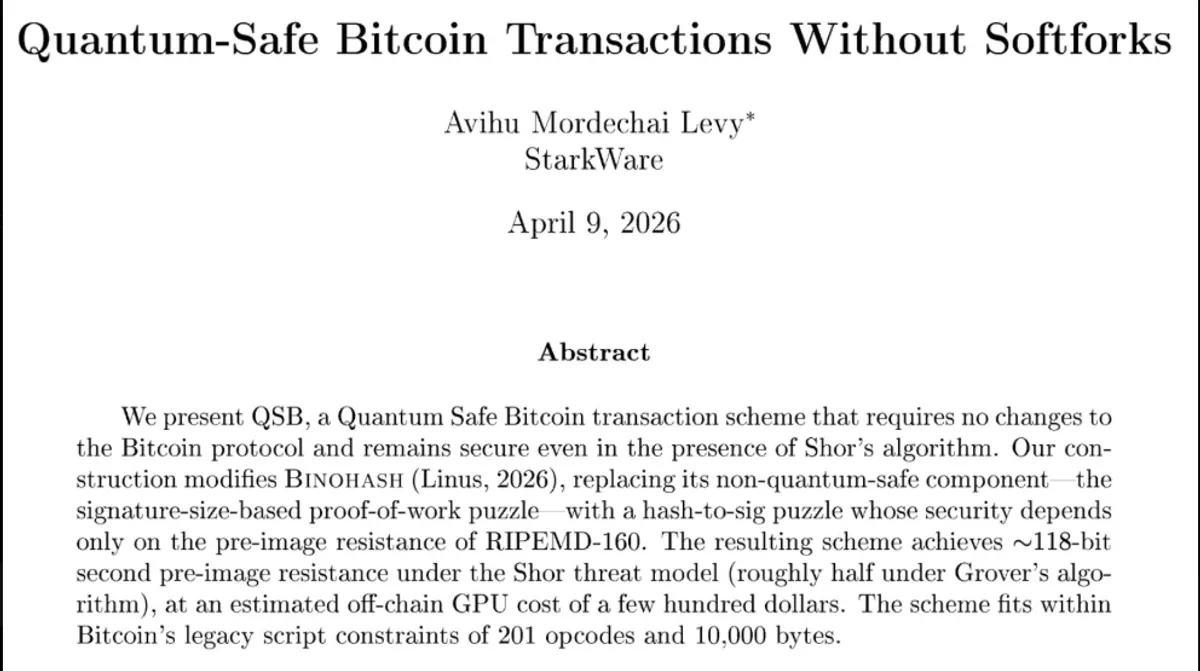 StarkWare Bitcoin quantum-resistant transaction
