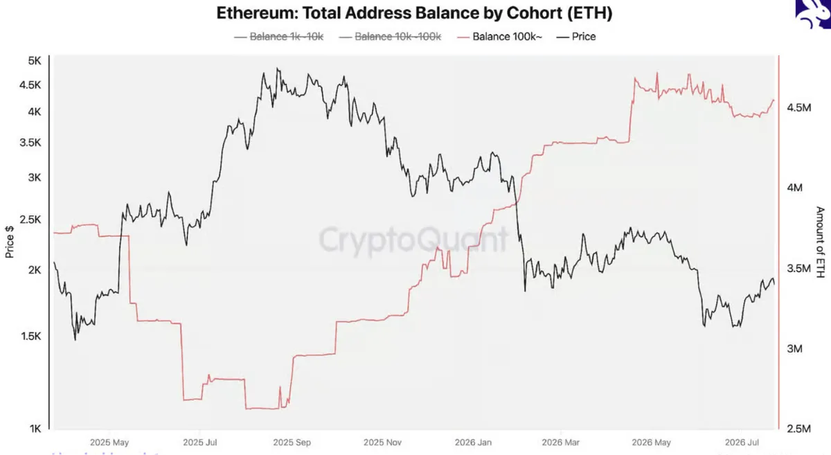 Ethereum balances by holder cohort