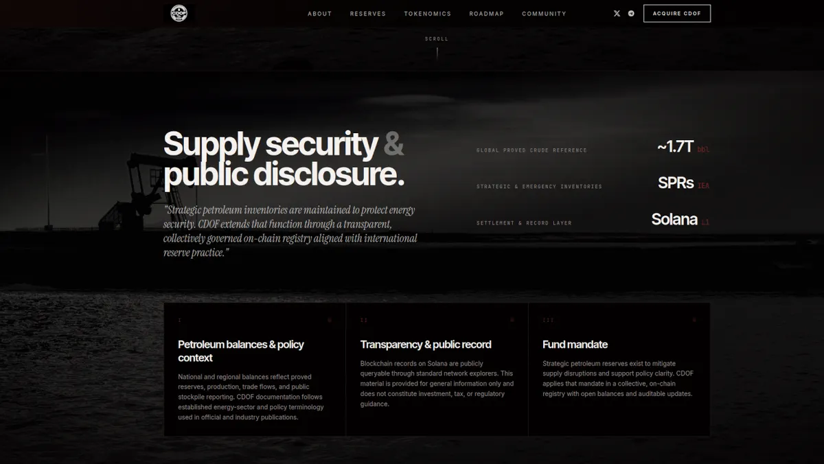 CDOF crypto website