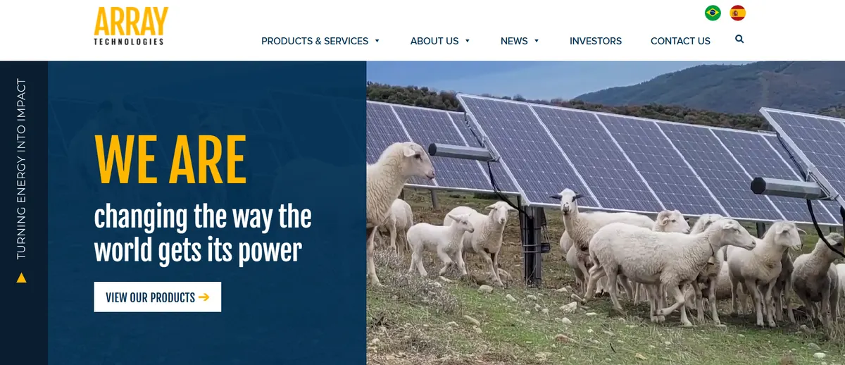 Array Technologies website homepage