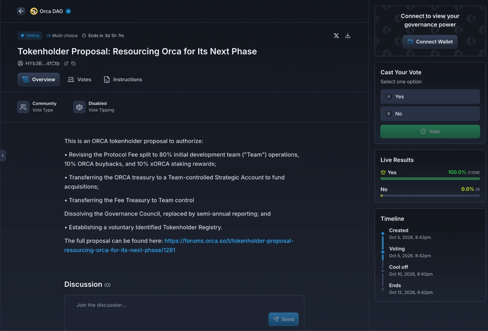 Orca buyback proposal