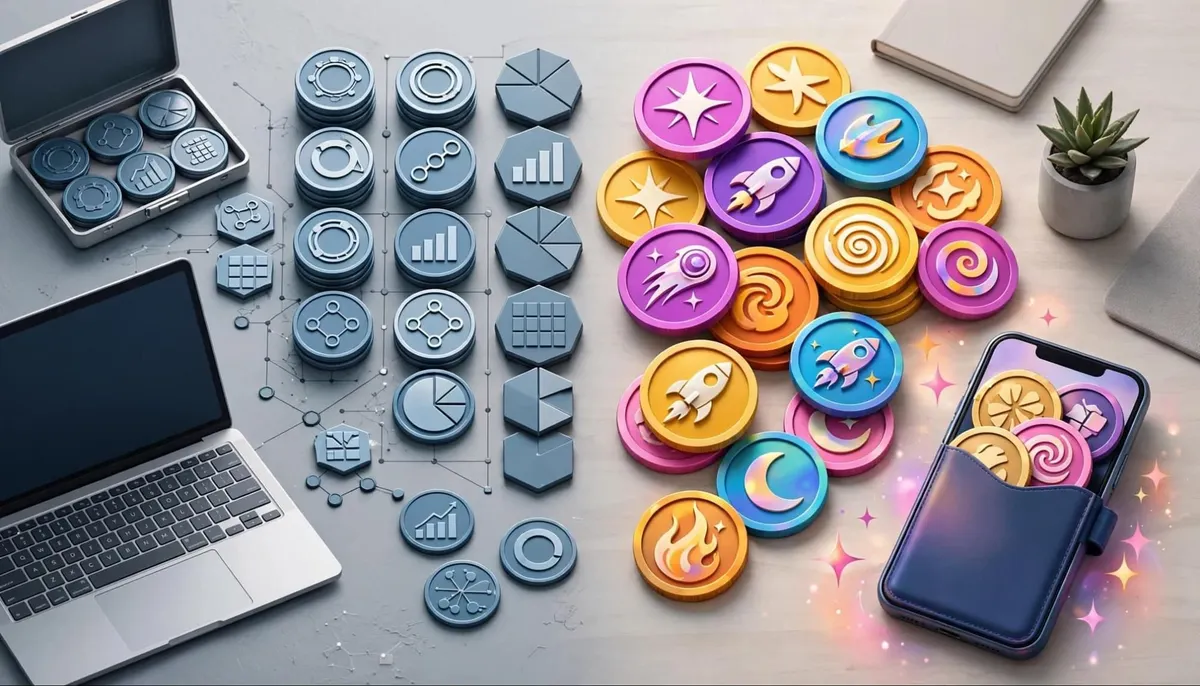 Visual representation of meme coins